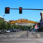 A sign welcoming visitors to downtown Golden, CO