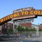 The sign welcoming visitors to Golden, CO