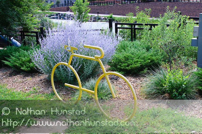 A bike rack in Golden, CO