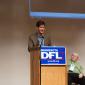Senate Majority Leader Larry Pogemiller addresses the SD59 conve
