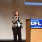 Representative Diane Loeffler addresses the SD59 convention afte