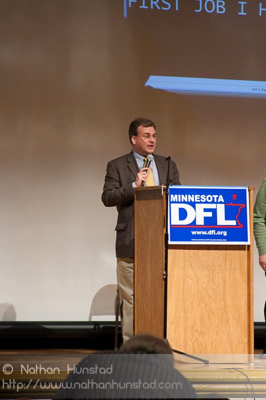 DFL Party Chair Brian Melendez addresses the SD59 convention