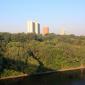 Several buildings in Minneapolis across the Mississippi River.