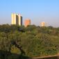 Several buildings in Minneapolis across the Mississippi River.