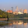 Downtown Minneapolis reflected in the Mississippi River.