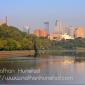 Downtown Minneapolis reflected in the Mississippi River.