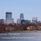 Dowtown Minneapolis as seen from Lake of the Isles.