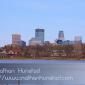 Dowtown Minneapolis as seen from Lake of the Isles.