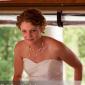 Marissa McClure looks out from the trolley after the wedding ceremony.