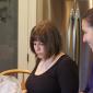 Julia Miller and Niki Amundson preparing dinner