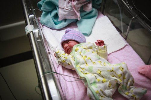 Sonja all dressed up in her going-home outfit