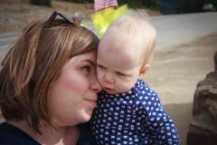 Julia cuddling with Sonja