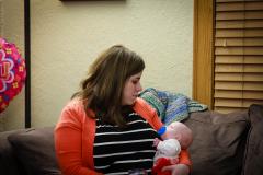 Julia cuddling with Sonja