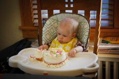 Contemplating the chunk of cake